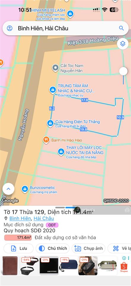 Lô đất phố nguyễn hoàng. diện tích đất 171m2. mặt tiền ngang 8m thuận tiện kinh doanh