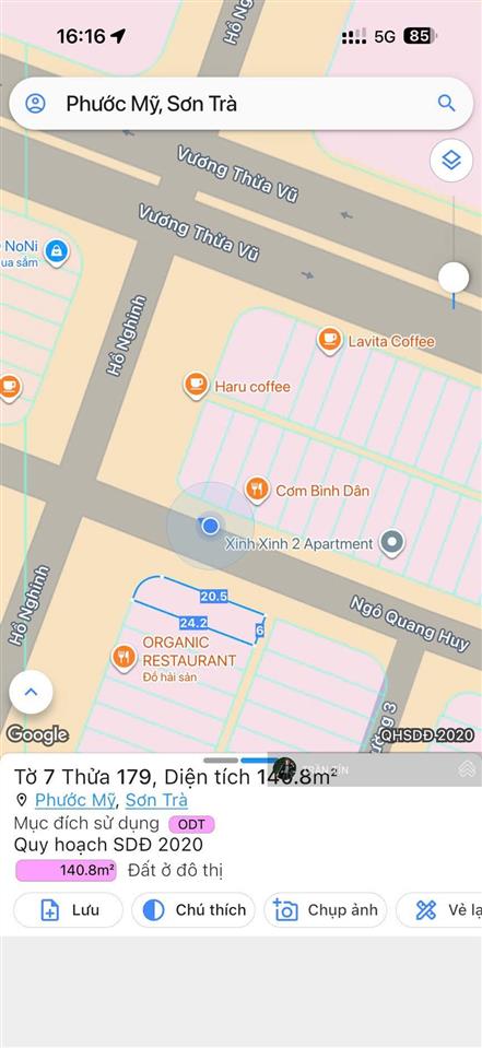 Lô đất góc 2 mặt tiền đường hồ nghinh & ngô quang huy. sát 2 toà tháp đôi 25 tầng của sun group