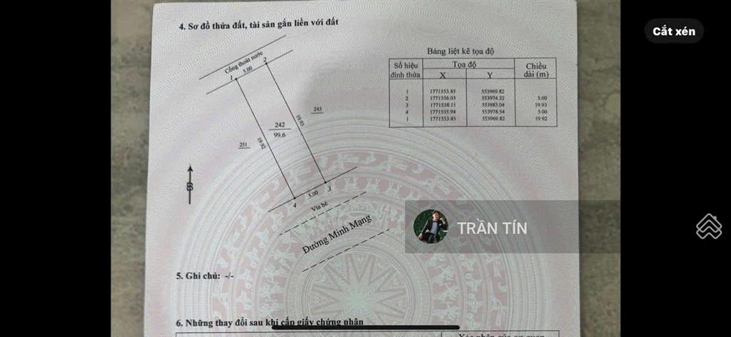 Cặp đất mặt tiền đường minh mạng, ngay bãi tắm sơn thủy, sát hyatt resort