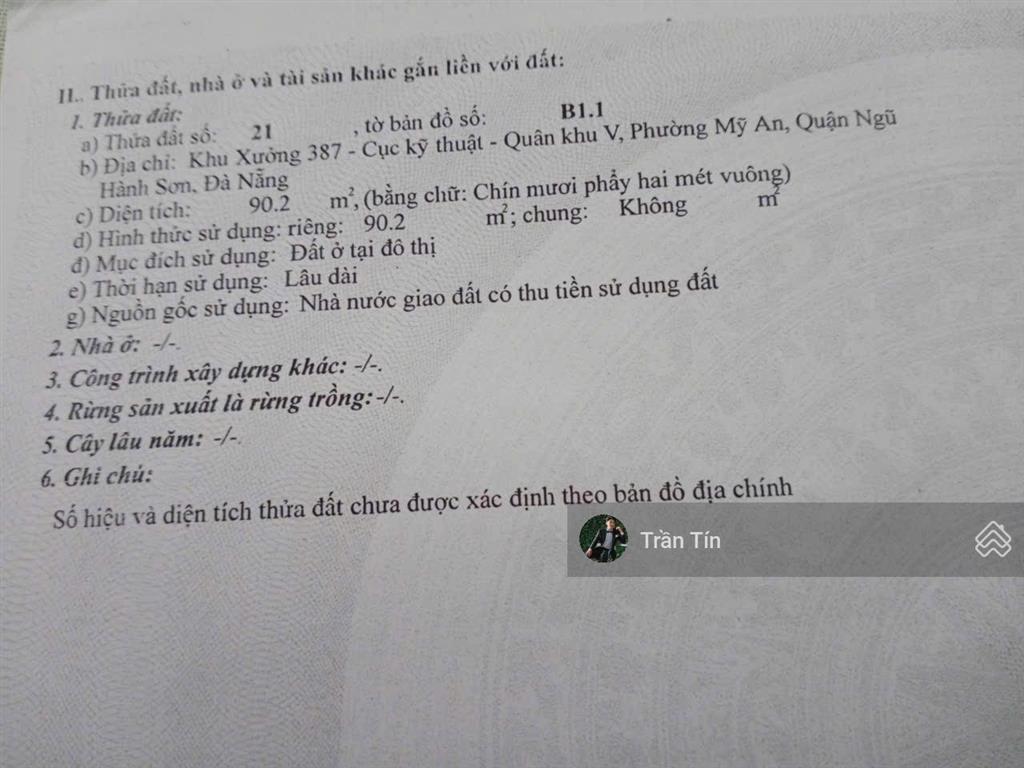 Lô đất mặt tiền đường an thượng 29, hướng đông bắc, 90m2 , giá bán  20 tỷ
