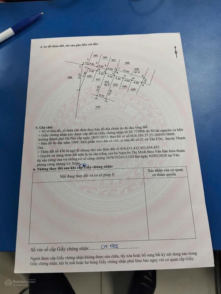 Chính chủ bán đất quế sơn thanh oai  ô tô vào đất  gần vinhomes olympic dt 52,2m² giá 3,3 tỷ