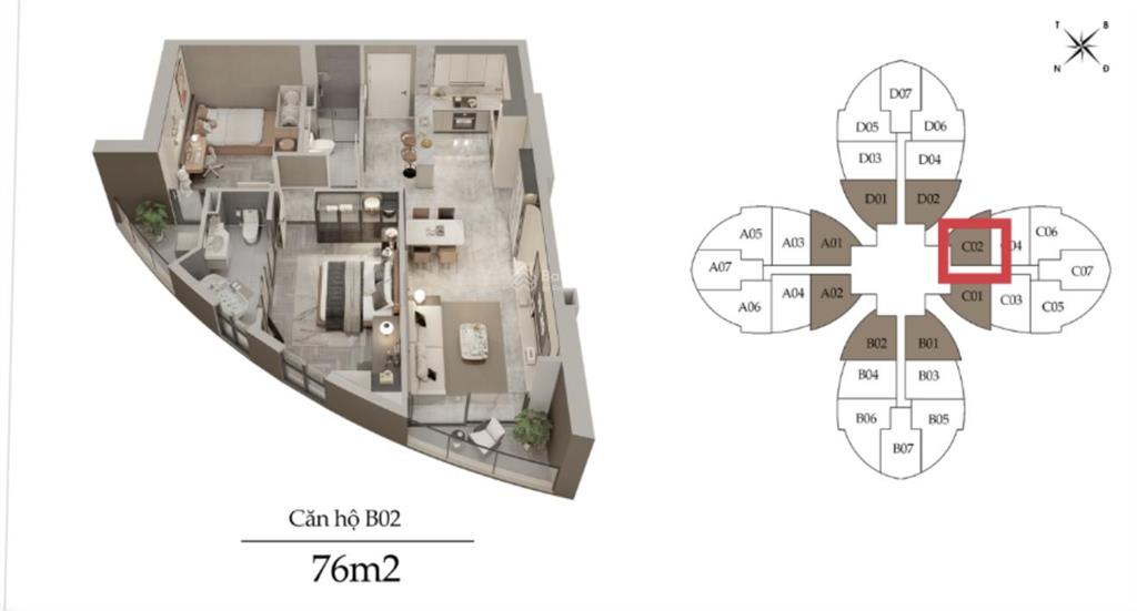 Bán căn hộ the queen 360 giải phóng, 115 triệu/m2, 76m2, chính chủ, uy tín