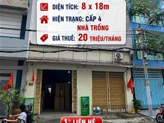 Hẻm 12m 53 nguyễn sơn thông  dt 8x18m ( c4 trống suốt) giá 20tr  nhận nhà ngay
