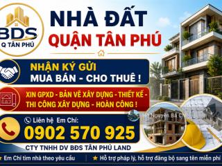 Mtkd đoàn hồng phước  ngay lũy bán bích dt 4,2x21,5m ( đất ) 90m2  9,7 tỷ tl