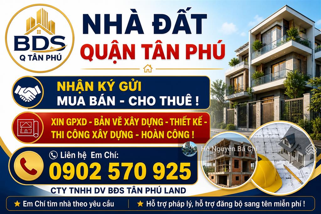 Mtkd đoàn hồng phước  ngay lũy bán bích dt 4,2x21,5m ( đất ) 90m²  9,5 tỷ tl