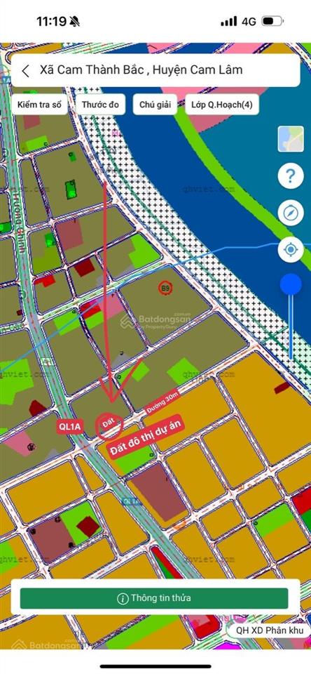 Đất đẹp đường 30m đối diện đất đô thị dự án