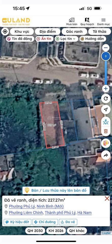 Bán lô đất 225m2 mặt tiền 9,5m đối diện bv việt đức cs2