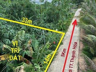 Bán đất thổ 462m2, sát ql62, view kênh, shr, đường ô tô, thạnh hóa, long an