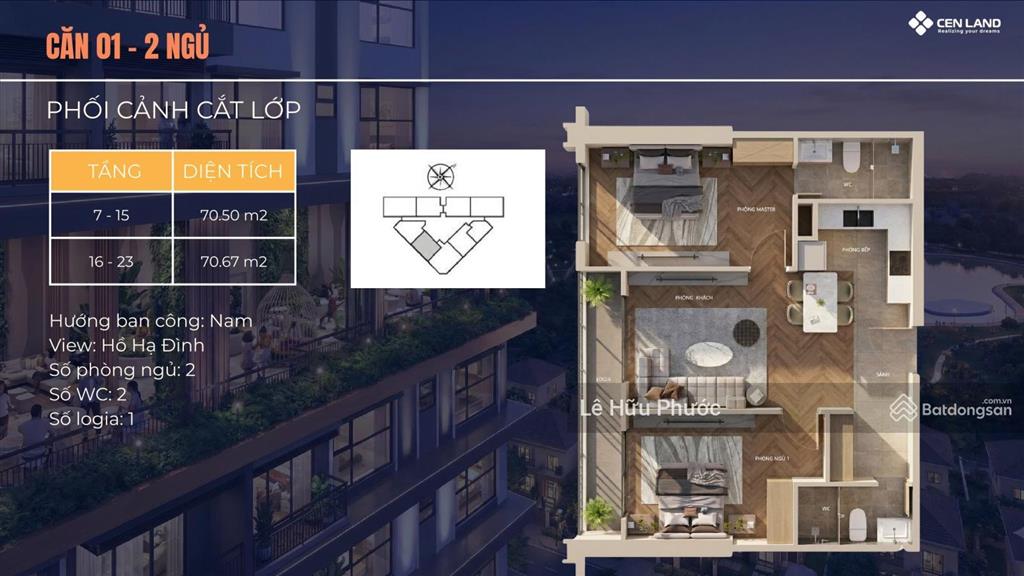 Bán cc tại động lực tower, giá thỏa thuận, 70m2, 2pn, 2wc siêu hot
