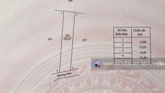 ~1000 m2 cắt lỗ còn 1,85 tỷ (14 x 72)m ngay khu dân cư xã láng lớn và cạnh trường học, ủy ban vip