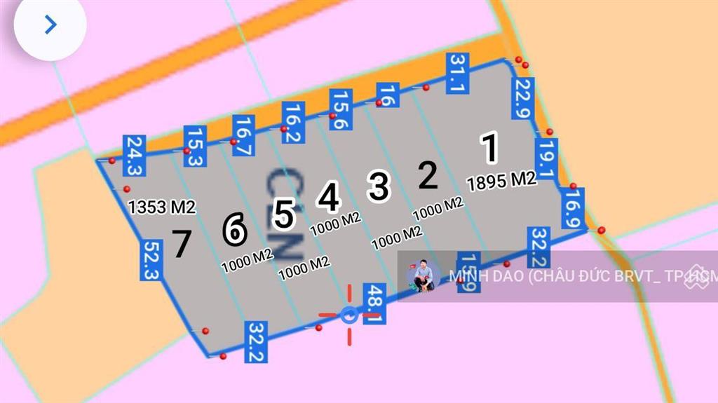 Xã hoà hiệp xuyên mộc 8340 m2 đất 2 mặt tiền 196 m cách dt 329 chỉ 200 m giá 6,6 tỷ siêu ngon bổ rẻ