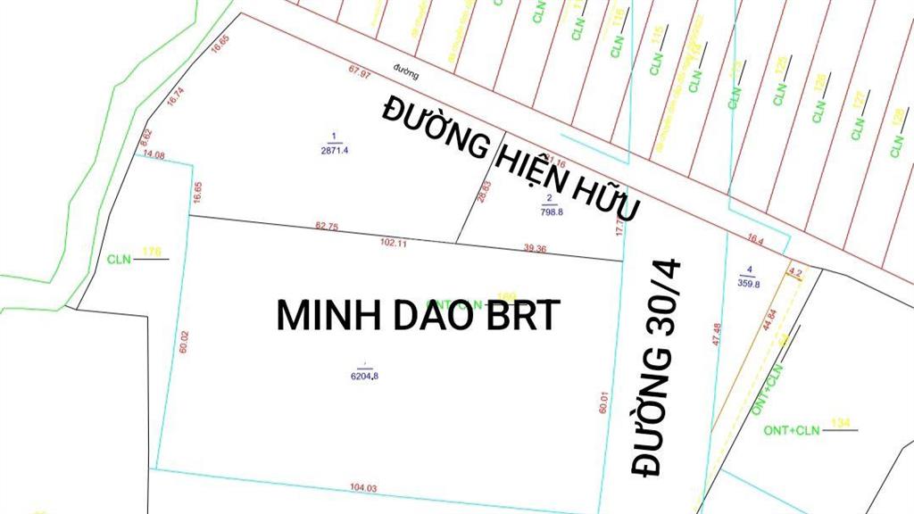 Đất bà rịa vũng tàu 12000 m2 có 500 thổ cư~giá 30 tỷ đường qh 30/4 đến 80 m, đường hiện hữu 100 m