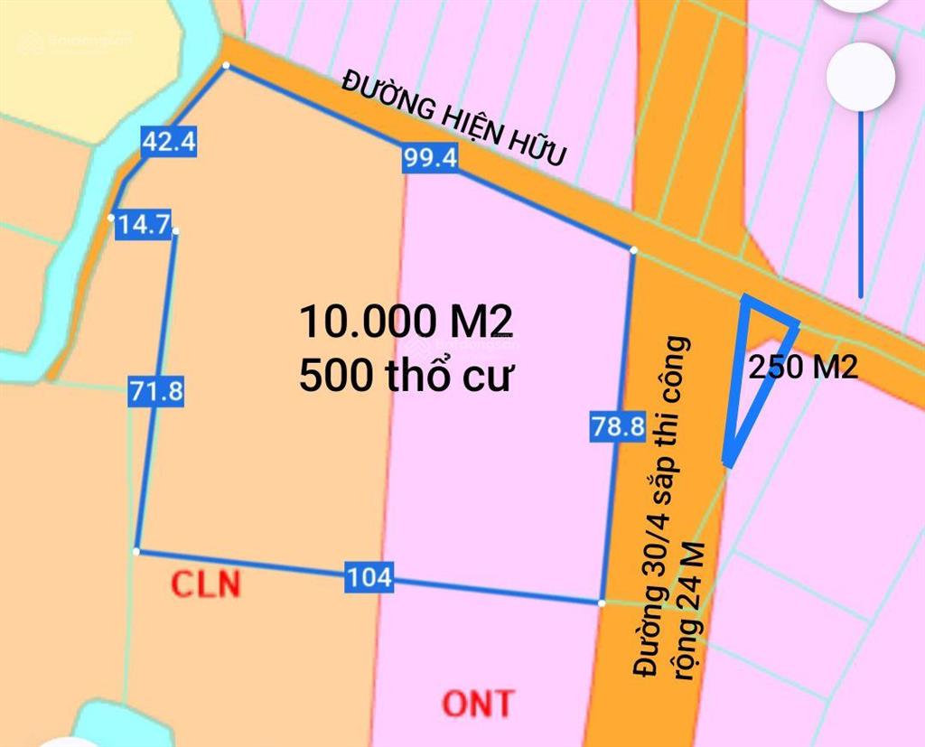 Đất bà rịa vũng tàu 12000 m2 có 500 thổ cư~giá 30 tỷ đường qh 30/4 đến 80 m, đường hiện hữu 100 m
