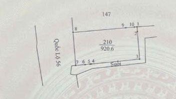 Mặt tiền ql 56 xã kim long (22x43)m diện tích 920,6m2 (192,7m2 thổ cư) giá chỉ 7,8 tỷ sổ hồng riêng