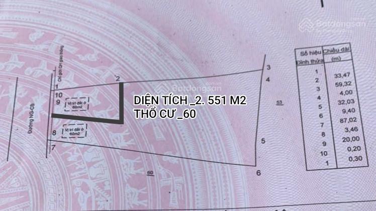 Bán gấp 2.551 m2 (60 tc) đất mặt tiền 56 b kim giao, ngãi giao, giá 7 tỷ đất đẹp nở hậu 45.6 m