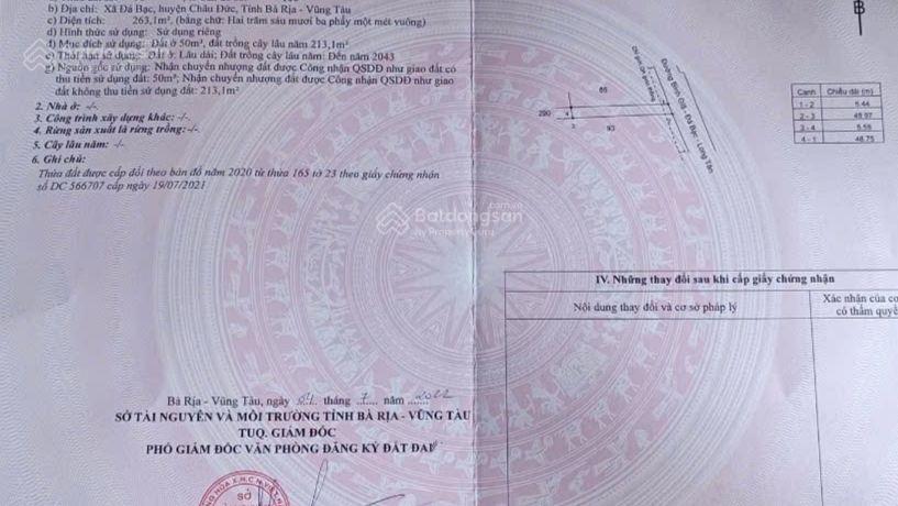 Bán mặt tiền kinh doanh 4,3 tỷ diện tích 518 m2100m2 thổ cư mặt tiền hướng đông cạnh trung tâm