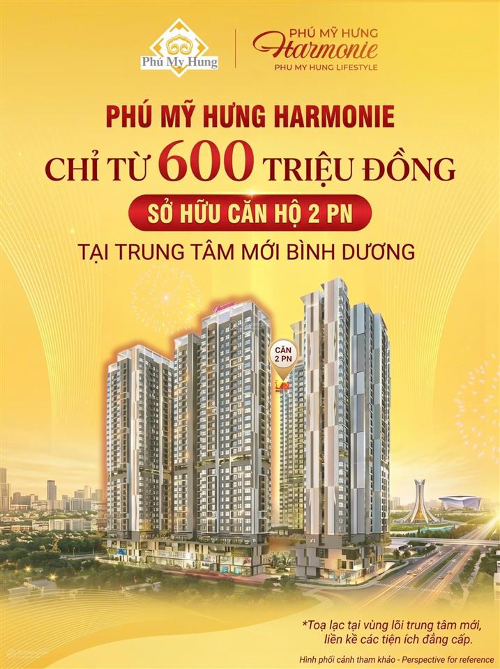 Bán ch harmonie phú mỹ hưng giá f0 chủ đầu tư phú mỹ hưng, 3,4 tỷ, 66,21m2, 2pn, 2wc, giá cực chất