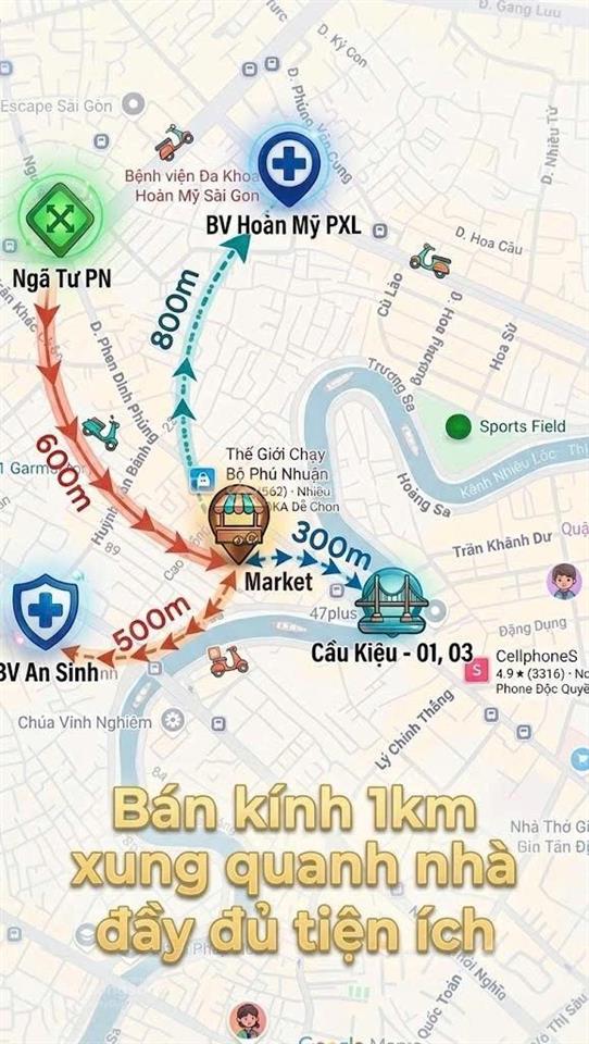 Siêu phẩm dòng tiền ngay gần chợ phú nhuận, 5 tầng (6pn + 7wc), hđt 30tr/tháng