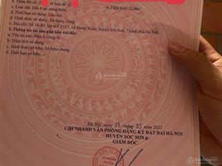 Duy nhất 72 m2 khu tt z117 đông xuân, sóc sơn, hà nội + 2 thoáng trục kinh doanh sát trường mầm non