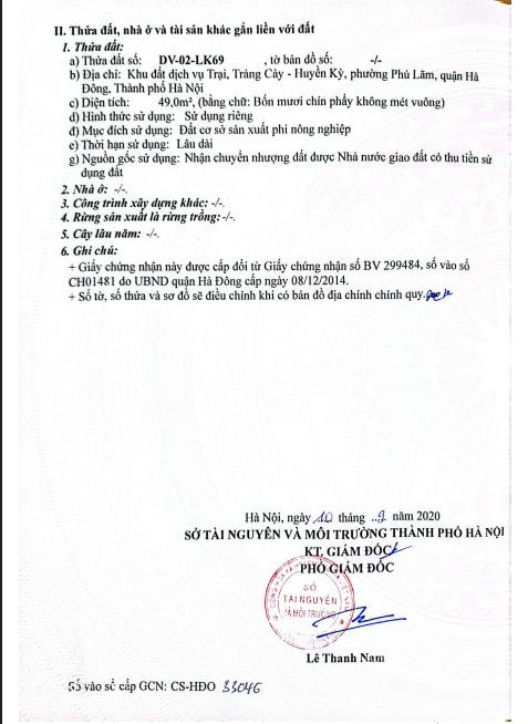 Chính chủ cần bán lô đất giá tốt, ký hiệu lô lk69 diện tích 49m2, đường ô tô tải tránh nhau