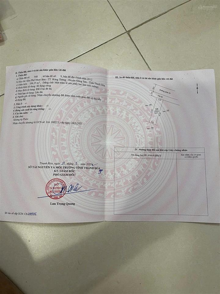 Bán lô đất mb 1879 đại đô thị đông sơn dãy cl16 bao mọi lỗi lầm