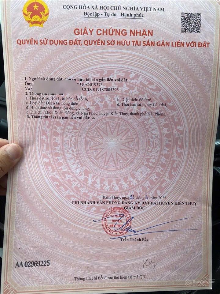 Bán lô góc ngũ phúc (nghi dương) ngay sát khu công nghiệp