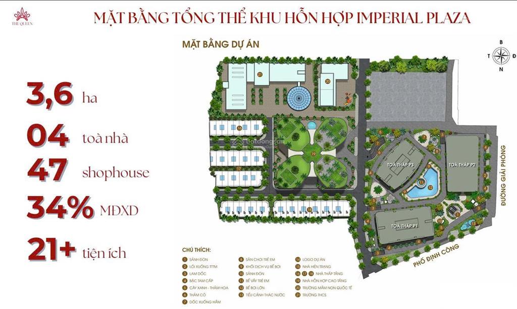 Bán căn 3 ngủ giá cạnh tranh, 110m² the queen 360 giải phóng