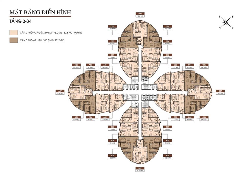 Bán căn 3 ngủ giá cạnh tranh, 110m² the queen 360 giải phóng