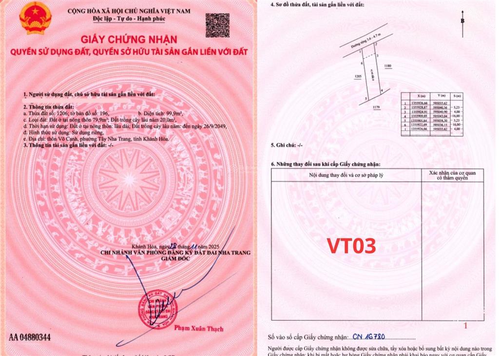 Chỉ 1 tỷ 685 sở hữu ngay đất tây nha trang ngang hơn 5m!