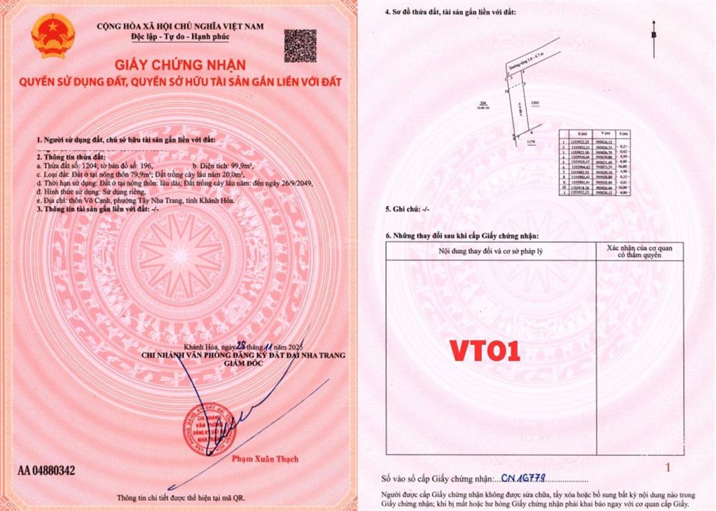 Chỉ 1 tỷ 685 sở hữu ngay đất tây nha trang ngang hơn 5m!