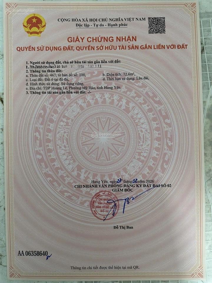 Diện tích tiêu chuẩn rẻ đẹp trung tâm thị xã mỹ hào