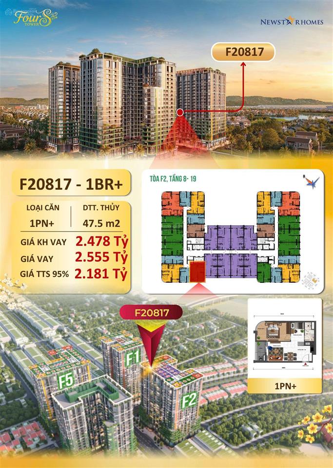 Chỉ từ 1,8 tỷ/căn  sun group mở bán tòa f2 sun fours tower đà nẵng, view sông + biển, giá gốc cđt