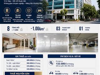 Cho thuê văn phòng tòa rosary 89 lạc long quân.dt 100m2, 200m2, ....952m2. giá 320 nghìn/m2