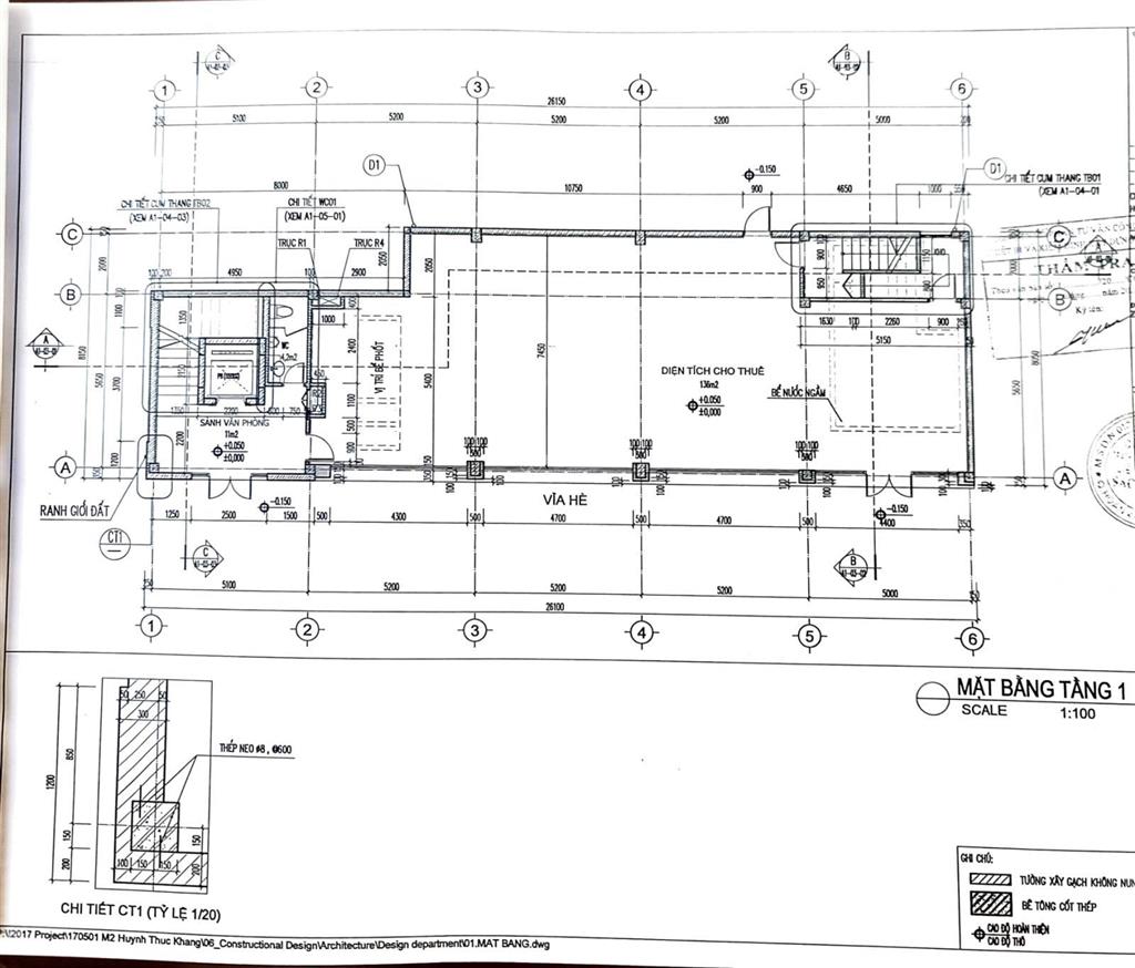 Cho thuê tòa nhà 24 huỳnh thúc kháng, 200m² x 5 tầng, mt 26m, giá 320 triệu/tháng