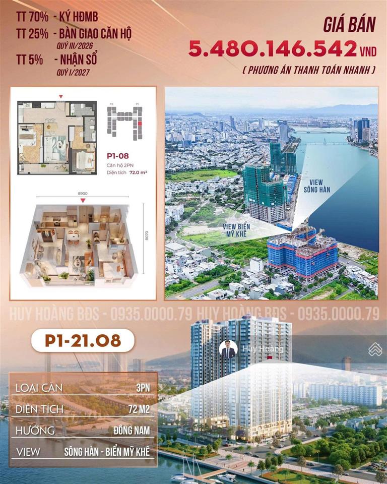 Căn 3pn panorama hiếm có view sông hàn, biển & thành phố peninsula đà nẵng