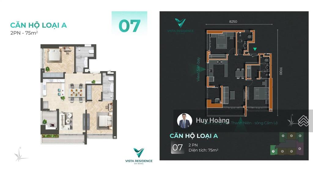 Vista residence đà nẵng căn hộ 2 phòng ngủ tầng 15 lý tưởng cho gia đình hiện đại