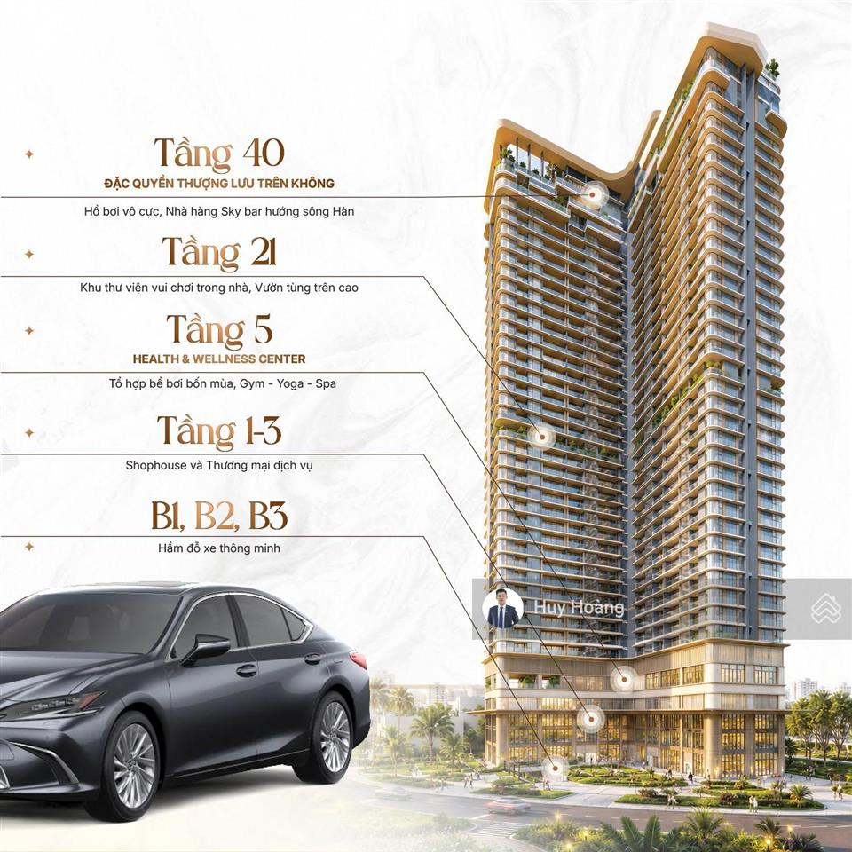 Căn hộ hạng sang 40 tầng tại tâm điểm downtown  giá chỉ từ 65 triệu/m2 bao gồm nội thất