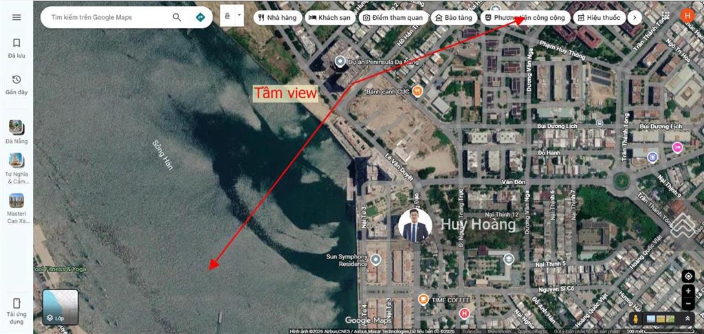 Căn 2pn  view sông hàn  hướng đông nam  trung tâm thành phố  giá tốt!