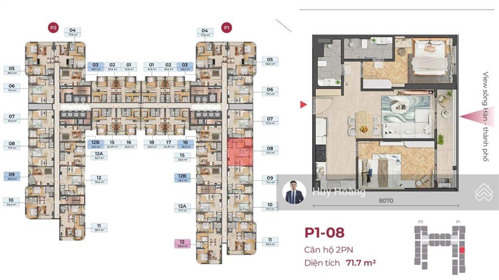Cực hiếm! căn 2pn view sông hàn  tầng cao  sở hữu lâu dài  giá chỉ 4,8 tỷ!