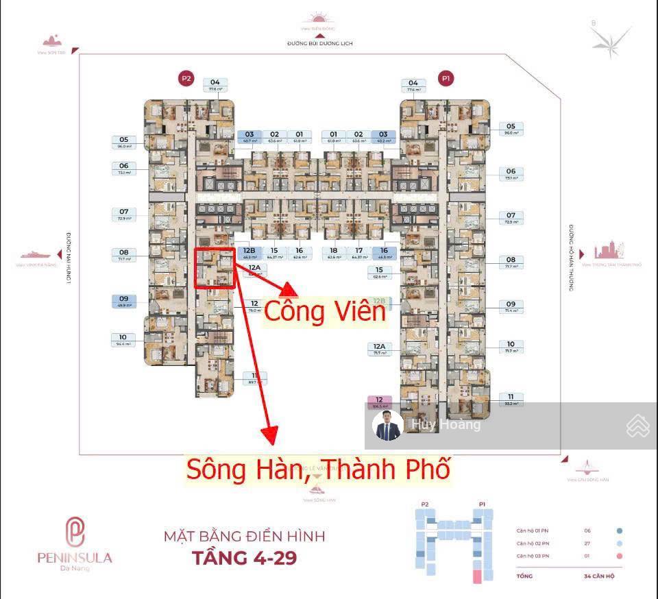 Tầng 15  căn 2pn view sông hàn  sở hữu lâu dài  full nội thất  giá tốt thị trường!