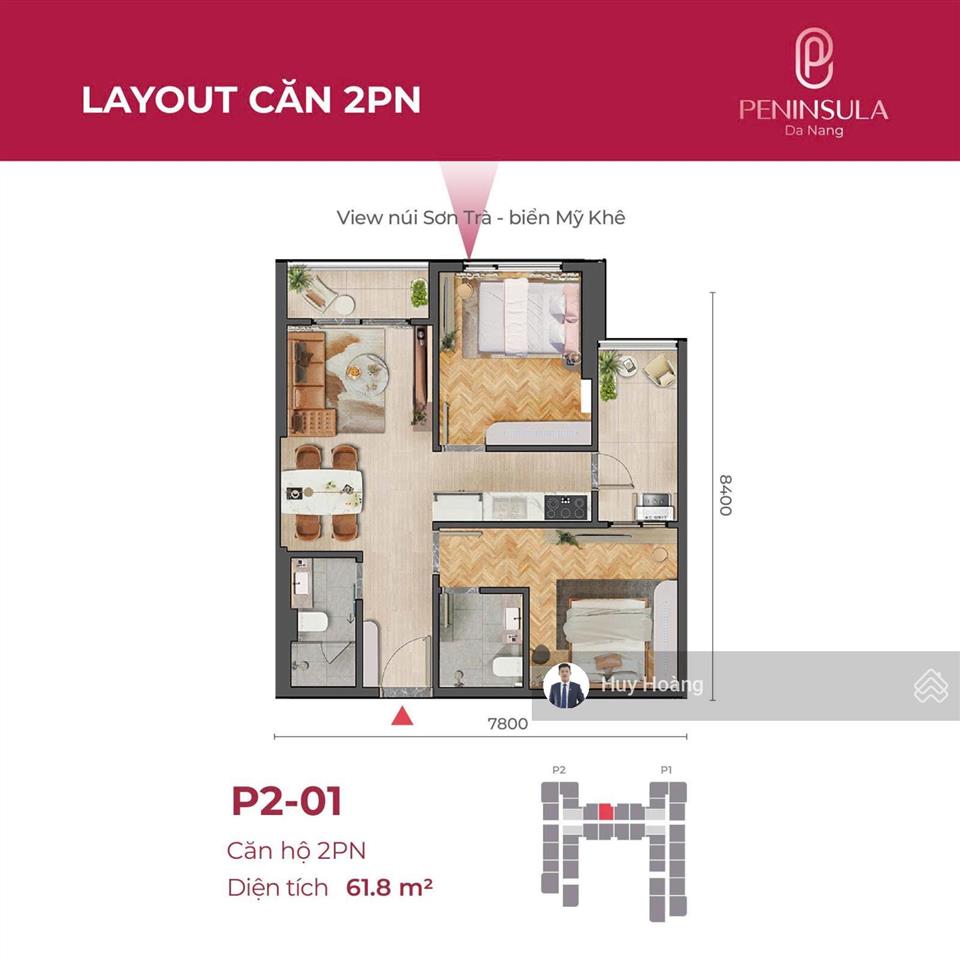 Căn 2pn view biển  62m2  3,9 tỷ  sở hữu lâu dài  full nội thất!