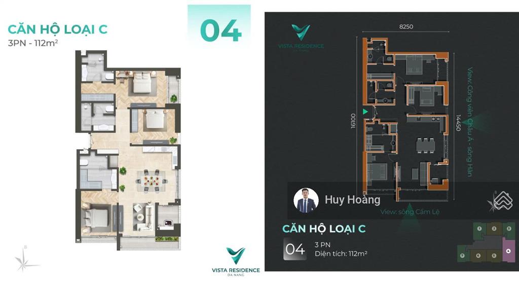 Chính chủ cần bán căn hộ 3pn, view pháo hoa đẹp vista residence đà nẵng có sẵn dòng tiền thuê