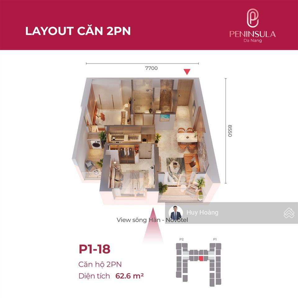 Còn 1 căn 2pn peninsula đà nẵng view biển mỹ khê & bán đảo sơn trà giá chỉ từ 4,3 tỷ sau giảm vat