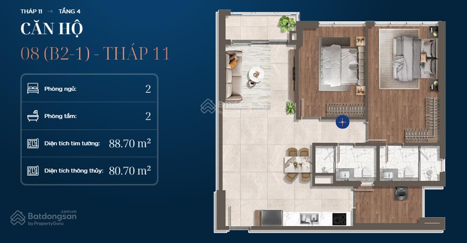 Quá hời quá an toàn với chính sách ngân hàng 5 năm 0% và vốn chỉ 10% nhận nhà với căn góc 88,7m²