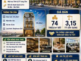 Shophouse mặt tỉnh lộ rẻ nhất thành phố từ sơn  lk3 nam hồng  đồng kỵ  mua lúc rẻ bán lúc cao