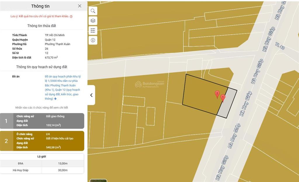 Siêu phẩm mặt tiền hà huy giáp  600m² đất  thế giới di động thuê hđt 1.3 tỷ/năm  chỉ 49 tỷ