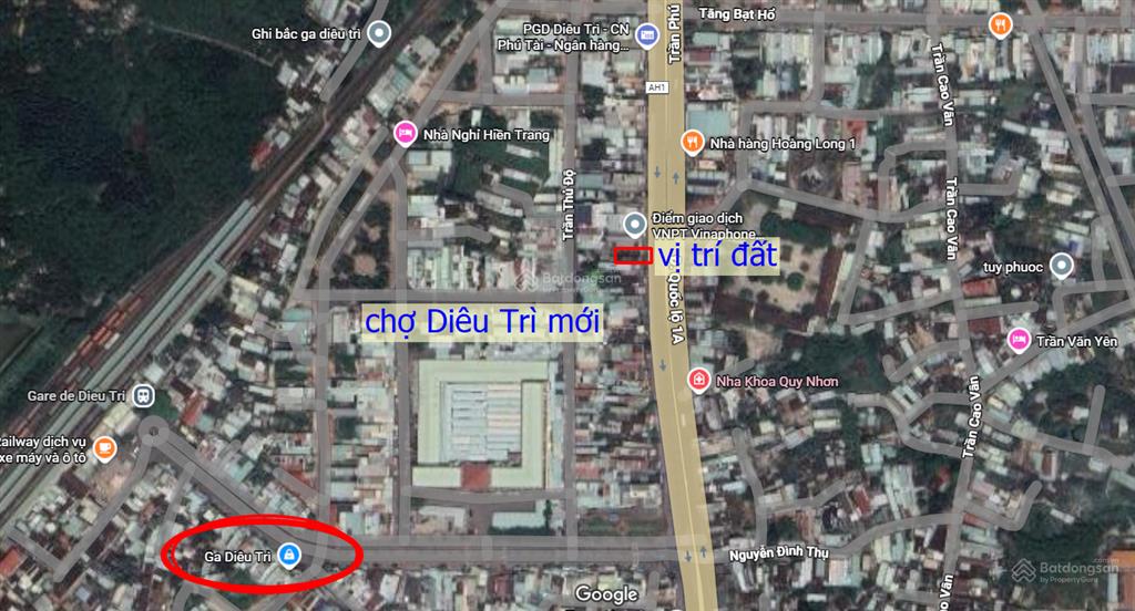 Bán nhà mặt tiền ql1a 251 trần phú, thị trấn diêu trì, tuy phước full thổ 400m2