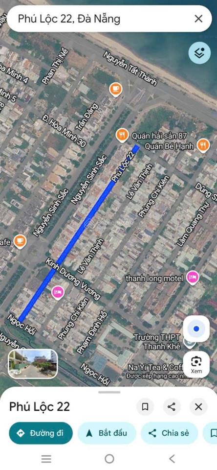 Đất mặt tiền phú lộc 22  hòa minh | ngang 7m | sát vách biển nguyễn tất thành