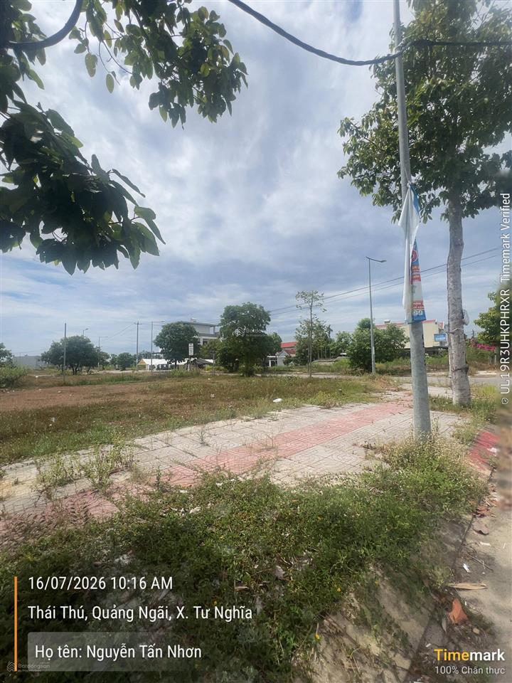 Bán đất lô góc 2 mặt tiền đường đặng thuỳ trâm thuộc la hà, tư nghĩa, công chứng nhận sổ ngay