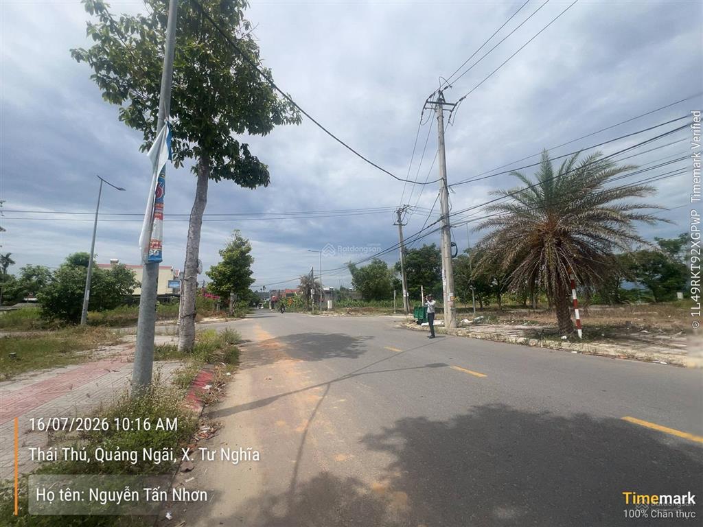 Bán đất lô góc 2 mặt tiền đường đặng thuỳ trâm thuộc la hà, tư nghĩa, công chứng nhận sổ ngay